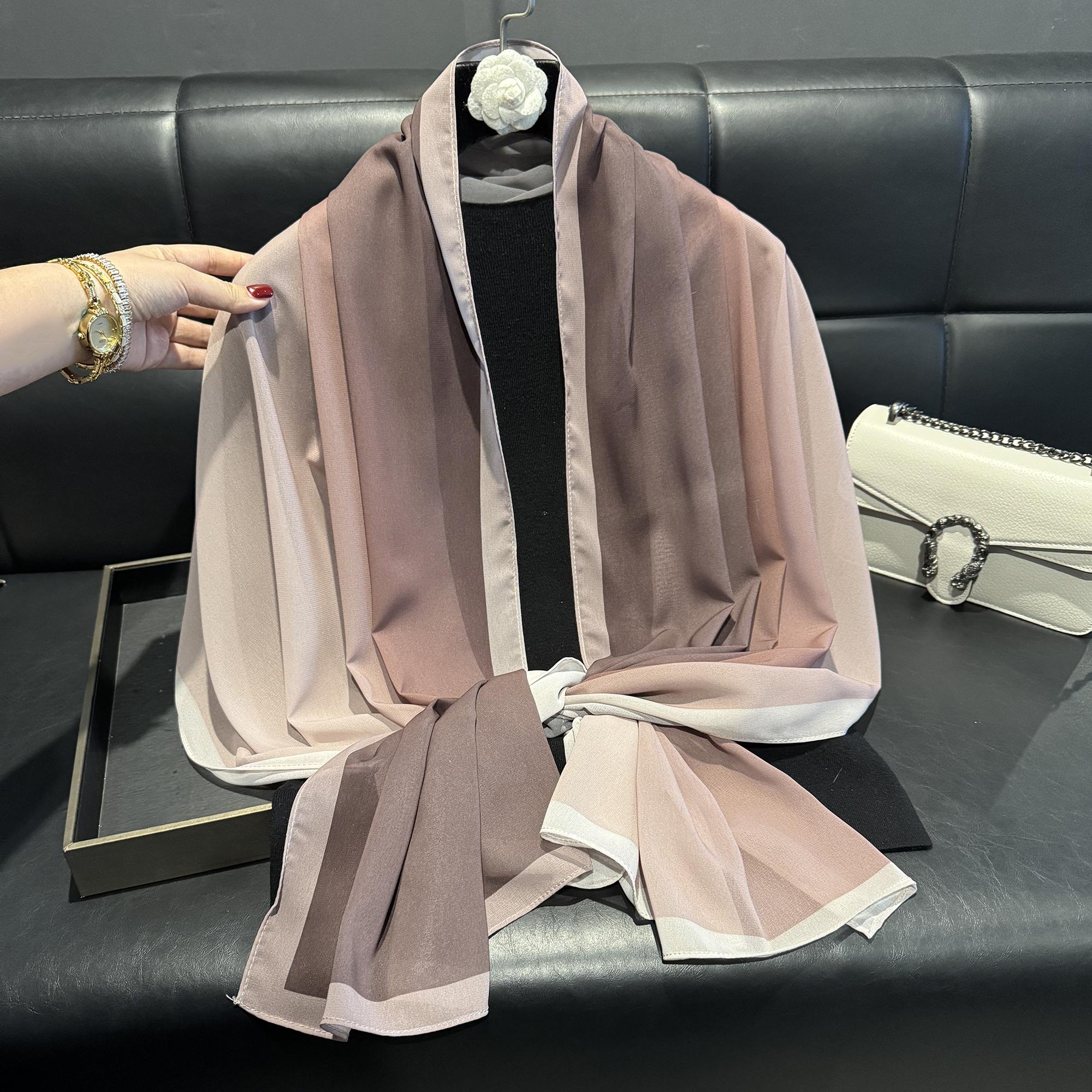 

Fashion Spring Summer Women Print Headband Beach Chiffon Scarf Shawls Female Long Wraps Polychrome Beach Sunscreen Hijab
