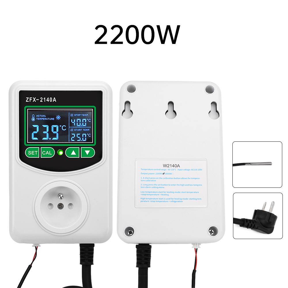 

16A Temperature controller Socket Digital Thermostat NTC Timer Socket Outlet Heating Cooling Switch With Sensor Probe EU Plug