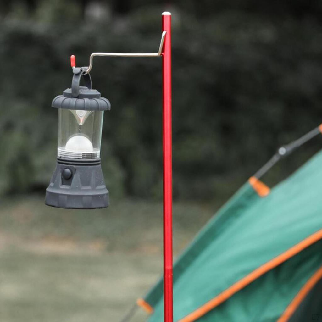Camping Stand, Aluminum Alloy Lamp Stake and Hook, Adjustable Hanger for Outdoor Picnic, ,