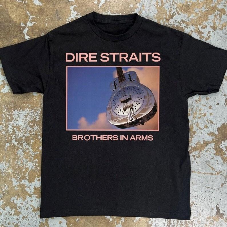 Dire Straits Brothers In Arms Tour 1985 Mark Knopfler TShirt Dire Straits Shir Unisex T-Shirt XXL