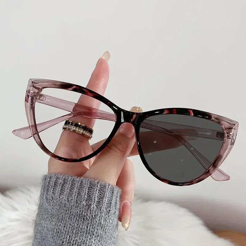 Fashion Retro Pochromic Spectacles Vintage Cat Eye Women Men Color Change Eyeglasses Frame Chameleon Eye Spectacles Uv400 Sun Spectacles