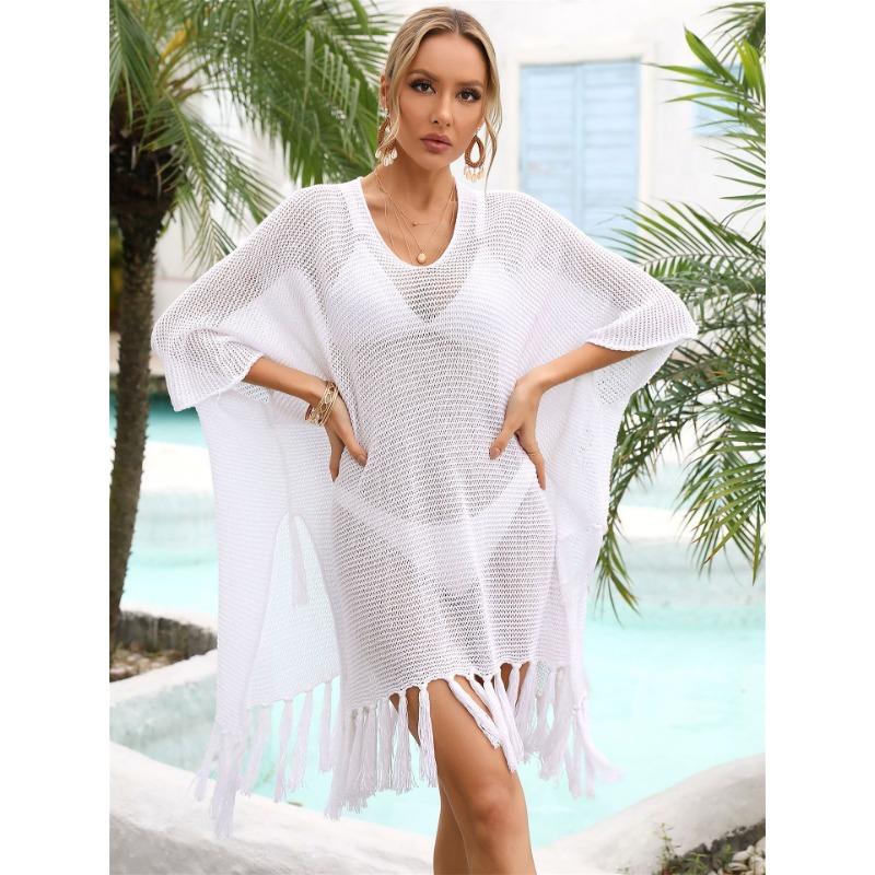 

Літні жіночі пляжні купальники з пензликами, великі розміри з прикриванням One Size білий