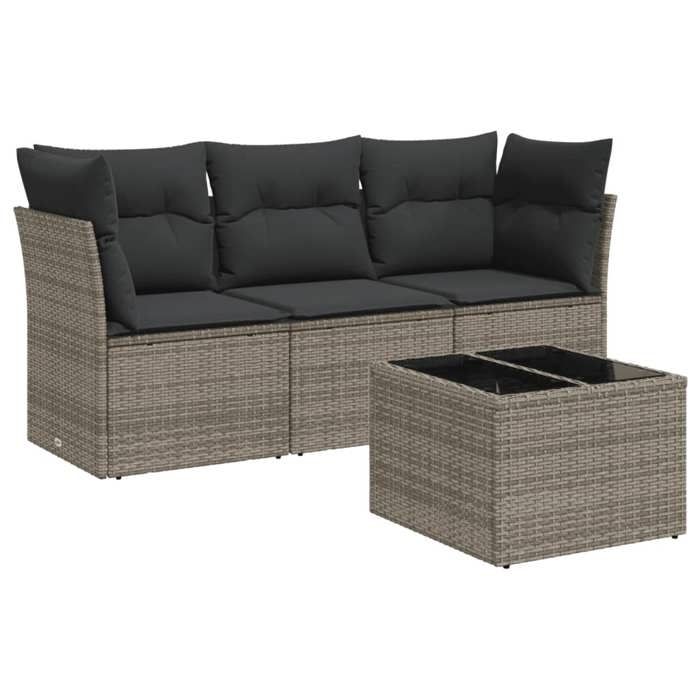 VidaXL Garden Lounge Set with Cushions 4 Pcs, Sofas with Adjustable Feet, Outdoor Furniture Set Patio Terrace, 3249059