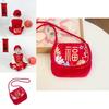 Charming Red Coin Purse For Kids With Breathable Material And Festive Print Design
