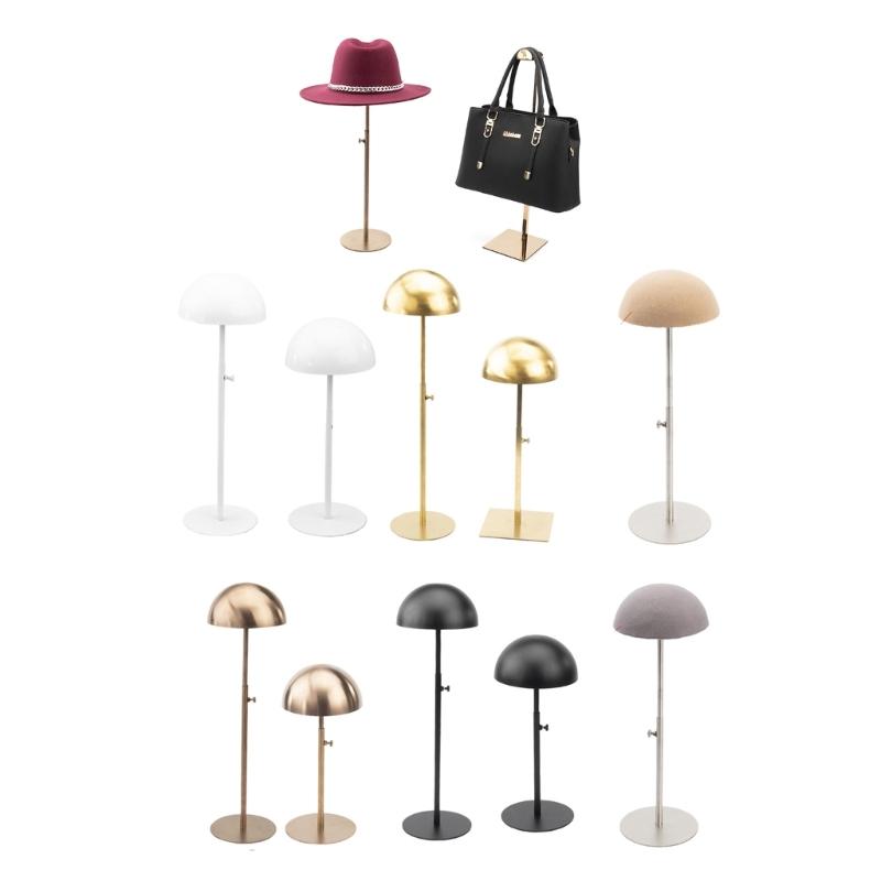 Adjustable Hat Holder Wigs Head Stand Practical Metal Home Hat Storage Stable Metal Stand for Hat and Wig Display