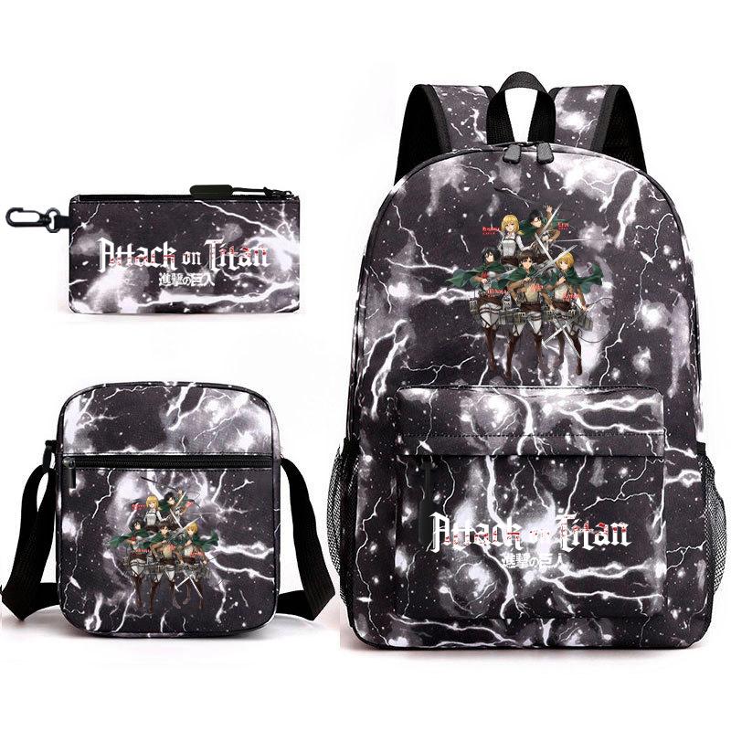 Attack on Titan Teen Anime Rucksack Attack on Titan Schultasche Dreiteiliges Set