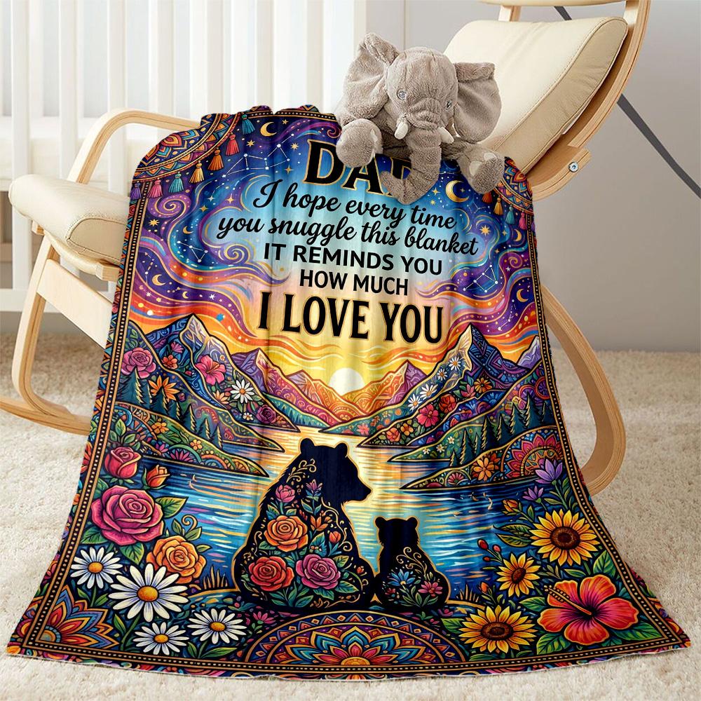 Love You Dad Always Flannel Blanket-Soft and Suitable for Sofas,Beds,Offices,Travel,All Seasons,Great Gift for Holidays and Birthdays.