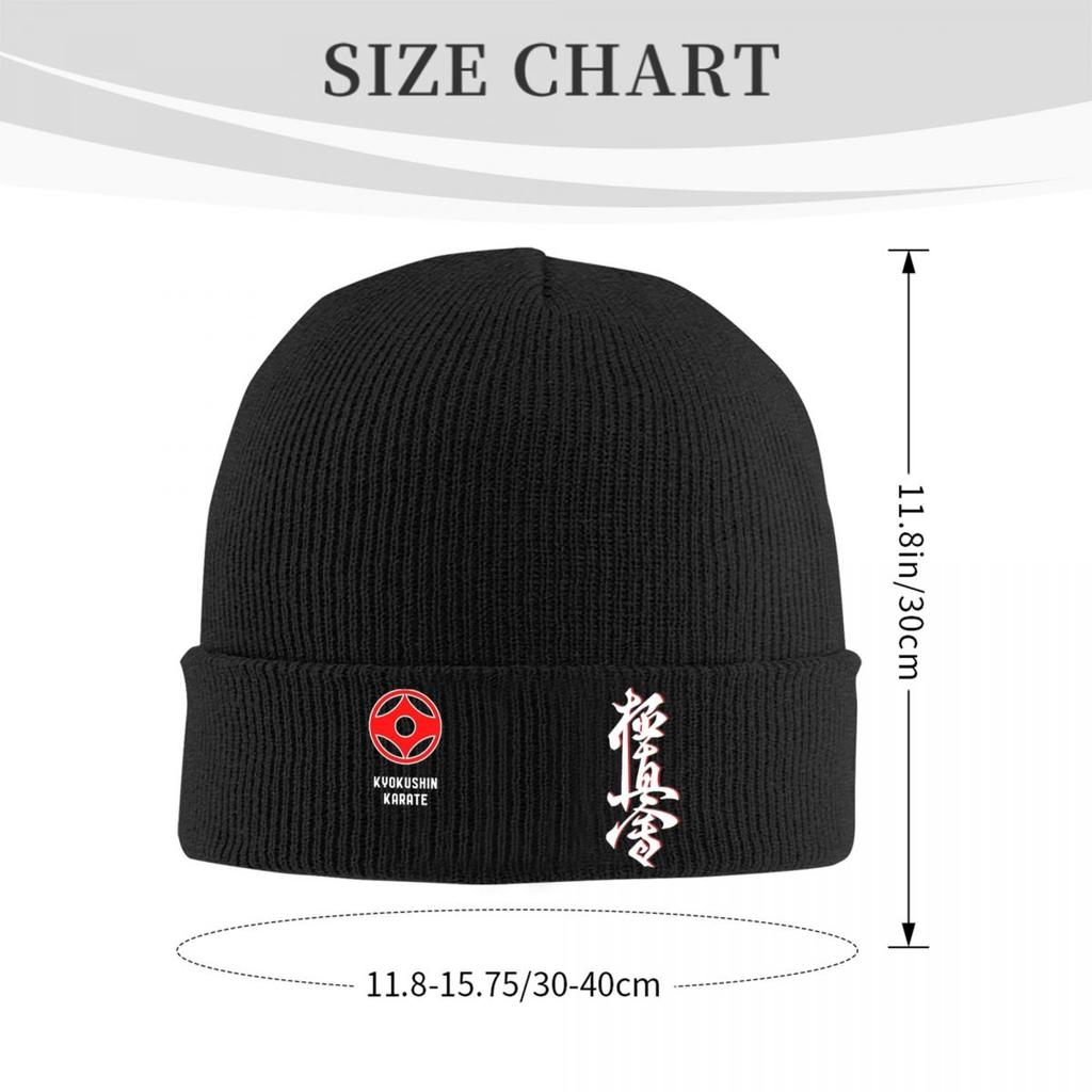 Kyokushin Karate Hat Autumn Winter Beanie Street Kanji Taijutsu Cap Unisex Knitted Hat
