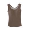 Silk Spaghetti Strap Vest with Padded Cups, Latex Chest Pads, Square Neckline; Women's Innerwear/Outerwear, Covers Side Fat