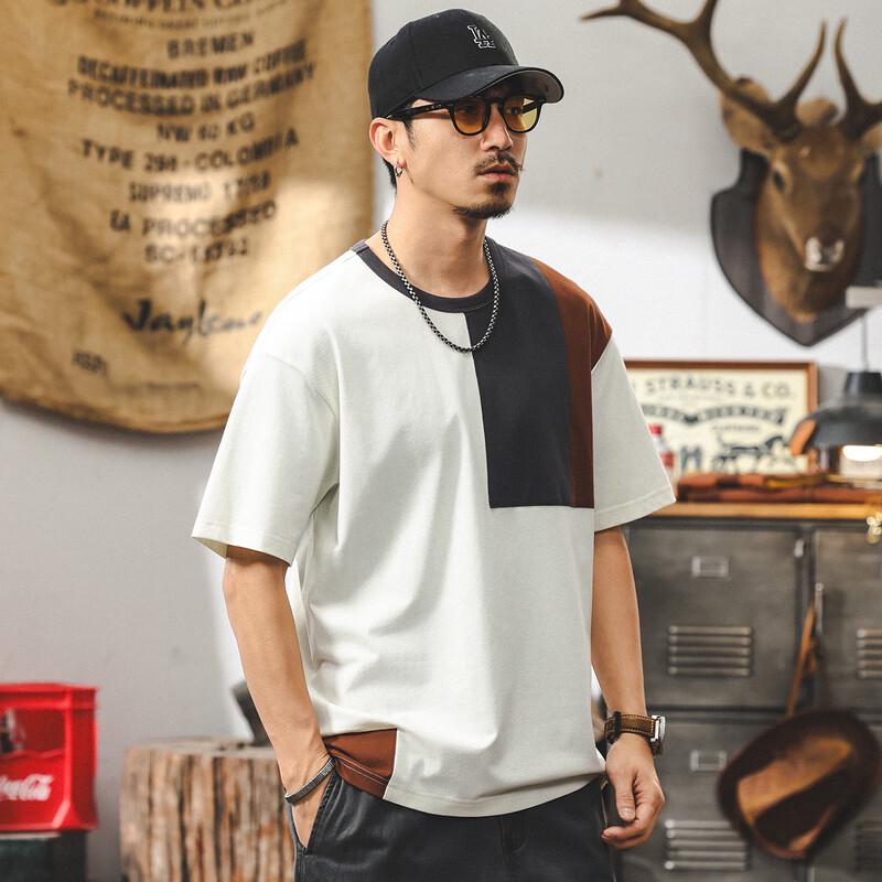 Men's Color-Block Stitching Casual T-Shirt