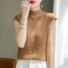 Women T-shirt Tank Summer Knitted T-shirt Short Sleeve Tees Basic Tees Knit Top Pullover Turtleneck Female