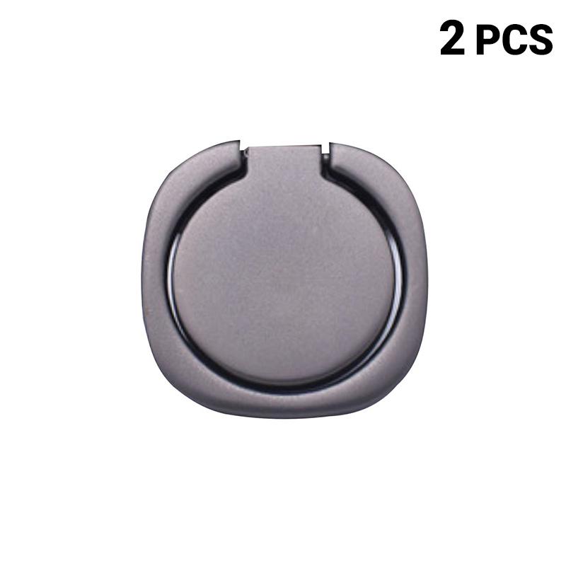 Metal Phone Finger Ring Holder 2Pcs 360° Rotation Strong Sticky Adhesive Anti-drop Stand for Smartphone Daily Carry