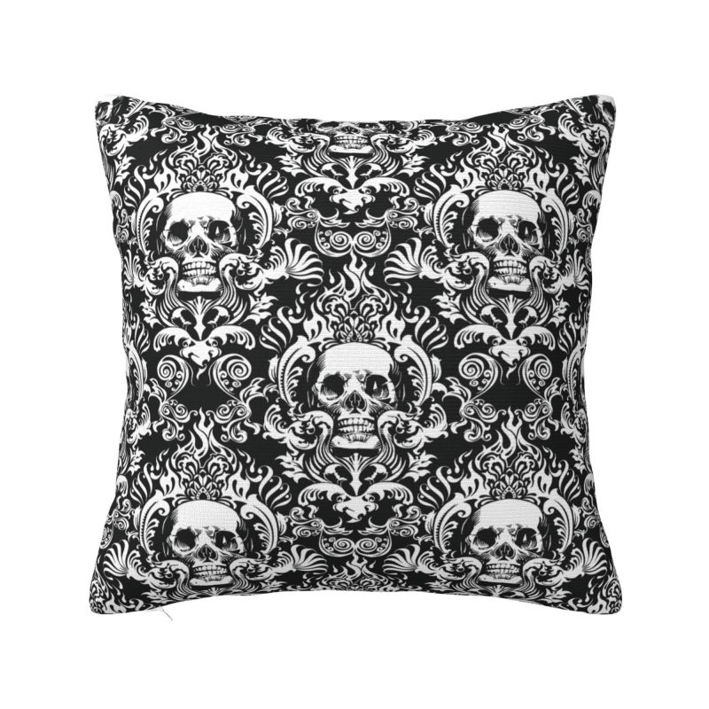 Custom Horror Skeleton Gothic Death Skull Cushion Covers 45x45cm Throw Pillow Case for Car Pillowcase Living Room Decoration