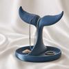 3D Printed Whale Tail Jewelry Organizer, Earring Necklace Display Stand with Ring Tray, Creative Desktop Decor, Elegant Vanity Dresser Accessories