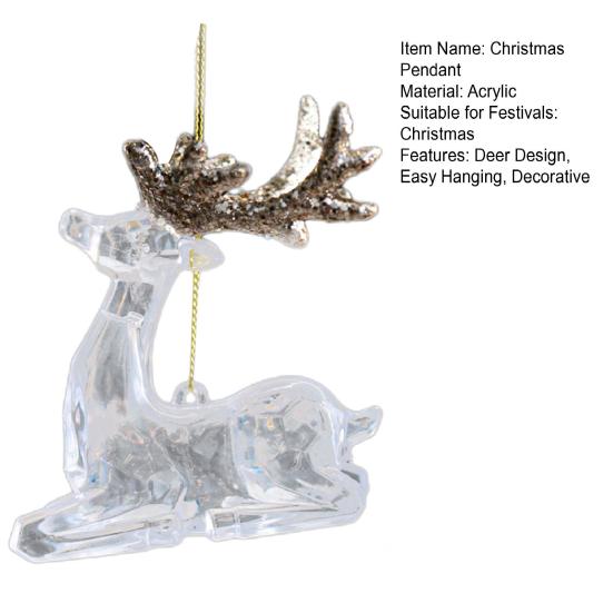 Christmas Tree Ornament Standing Deer Cup Butterflies Wing Design Sparkling Hanging Decoration Festive Holiday Season Home Decor