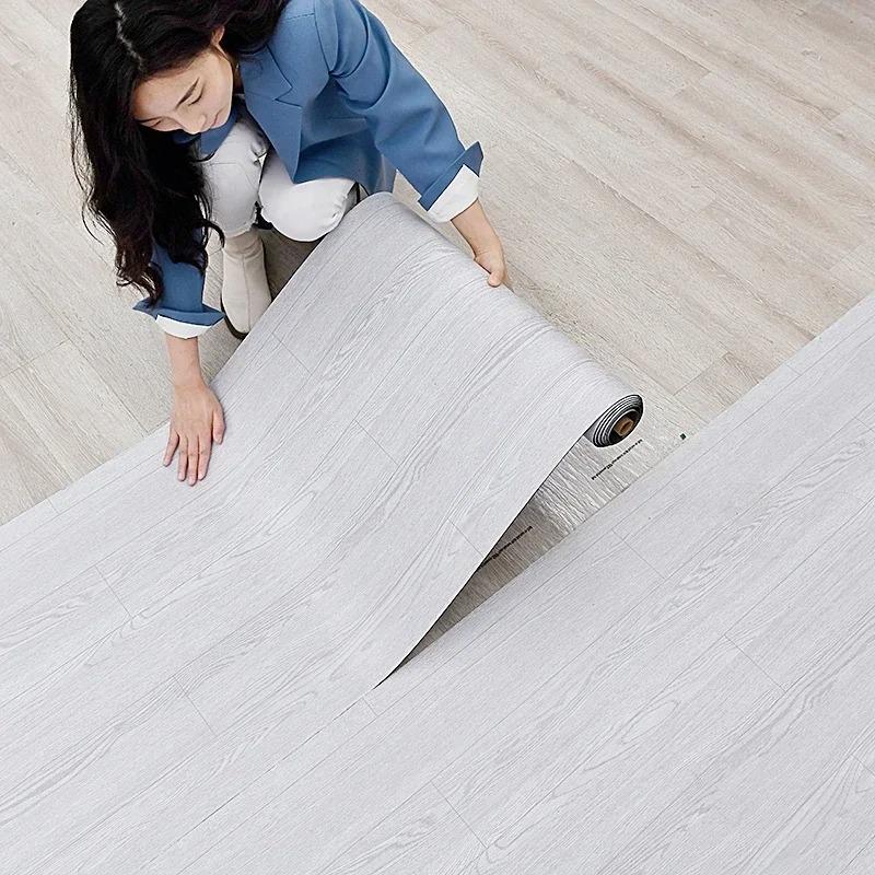 1PC 15.75x118.1in Thickened Self-adhesive 3D Wood Grain Floor Stickers Anti-Slip Wear-Resistant Home Decoration Floor Stickers