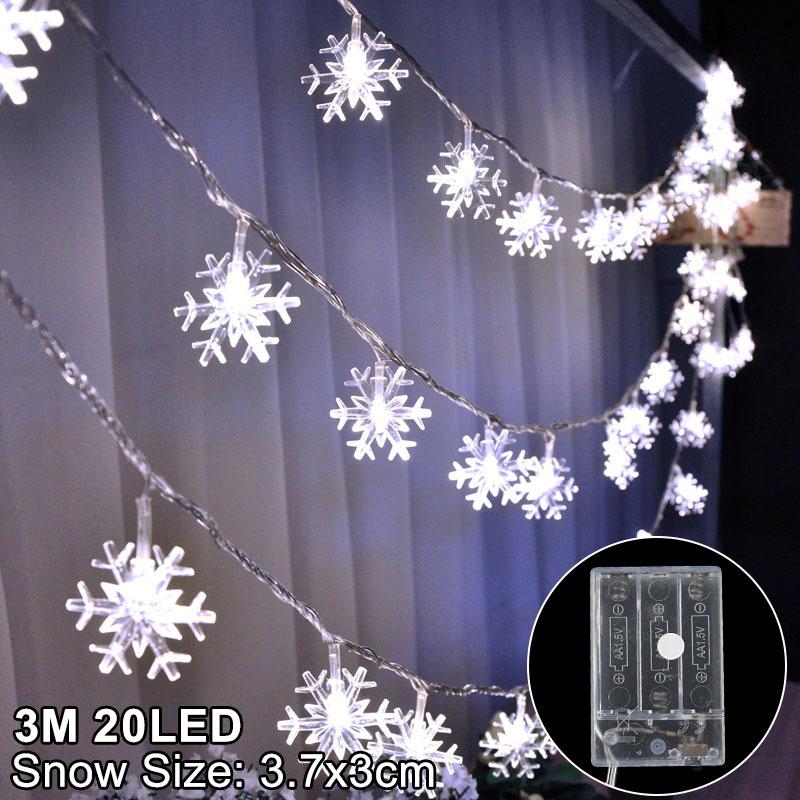 Schneeflocken LED Licht Weihnachtsdekorationen für Zuhause Hängende Girlande Weihnachtsbaumdekor Ornament 2025 Navidad Xmas Geschenk Neujahr