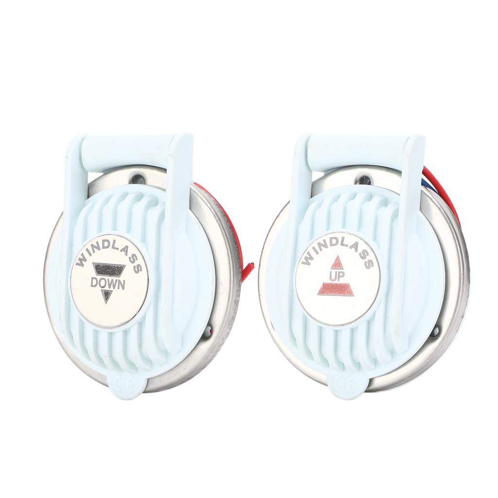 2pcs Windlass Foot Switch Up and Down White Hands Free Universal for Marine Boat Ship Anchor DC 12V 24V