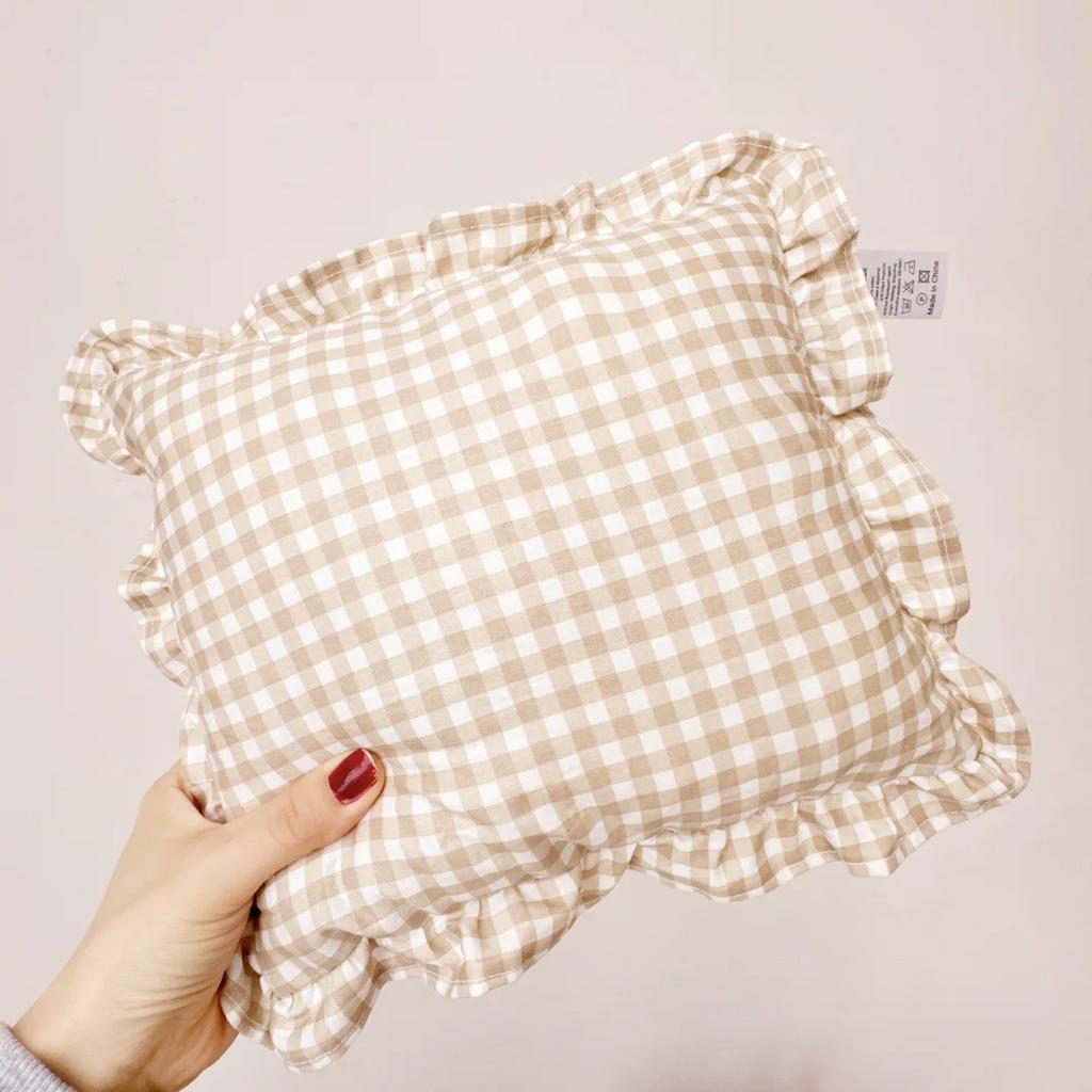 Kissen für Säuglinge im nordischen Stil (28x34cm) - Sommer Baby Beruhigungskissen Kleines Quadrat Ruhe- & Nickerchenkissen Aus Weicher Gewaschener Baumwolle