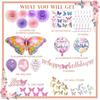 Butterfly Birthday Party Decorations Supplies, Pink & Purple Butterfly Birthday Decorations Include Paper Fans Foil Balloons Happy Birthday Banner