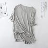V-Neck Batwing Sleeve Women's Casual Solid T-Shirt - Spring/Summer Korean Plus Size