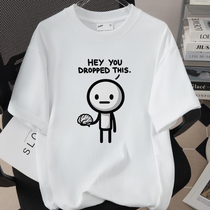

Women Summer Tops Please Use Your Brain Stupid Saying Print Tees Shirt Short Sleeve Oneck Fashion Male Clothing Tops 4XL