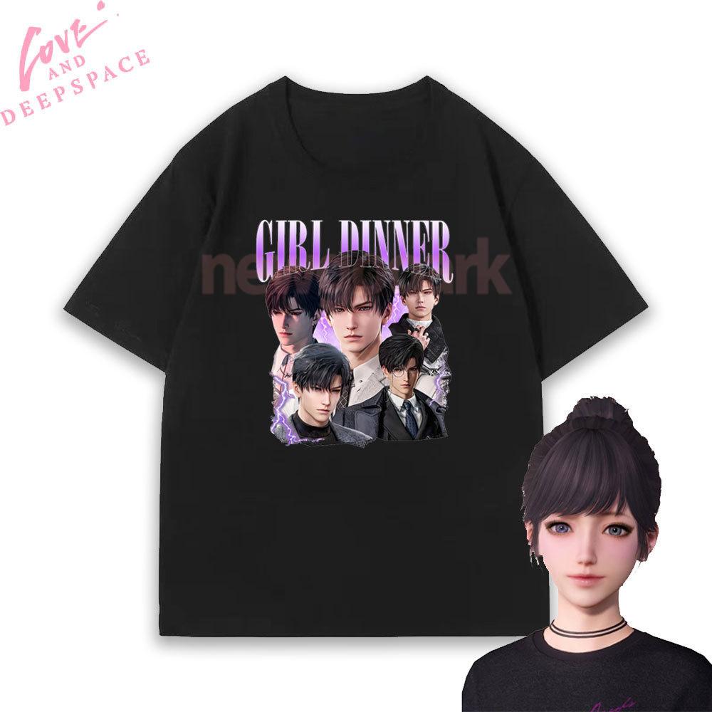 Zayne Love and Deepspace Otome Game Tshirt Woman Man Couple Girlfriend Cartoon Anime Cotton Graphic T Shirts Oneck Shortsleev