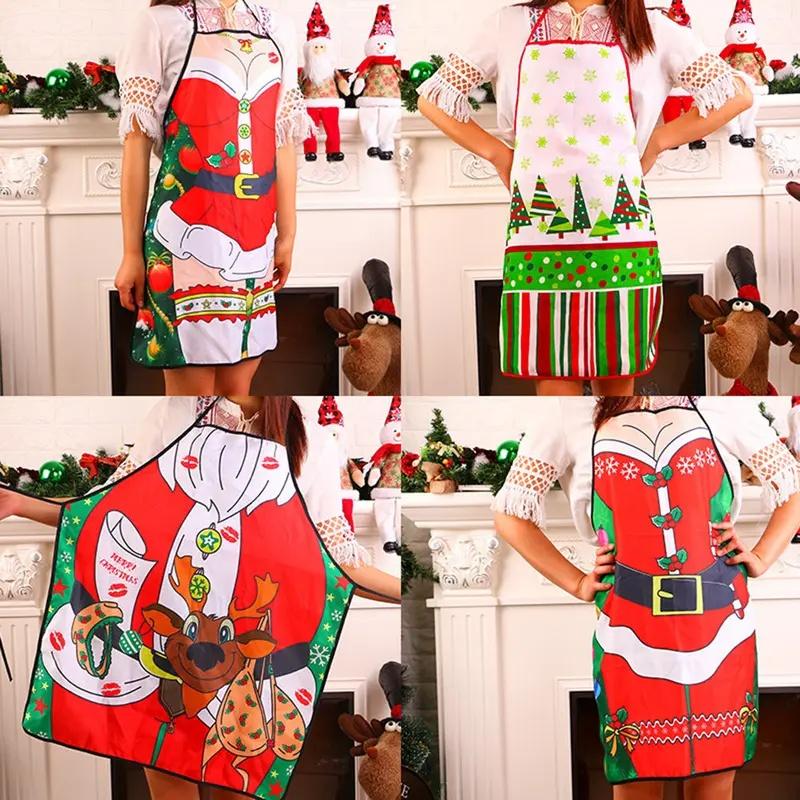 Sleeveless Women's Aprons In Christmas Style, Home Cleaning Clothes, Reliable Protective Tools for Daily Household and Housework