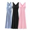Jnleaog Autumn New Women's Clothing Fashion French Style Design Easiest for Match Silk Satin Texture Midi Skirt Dress