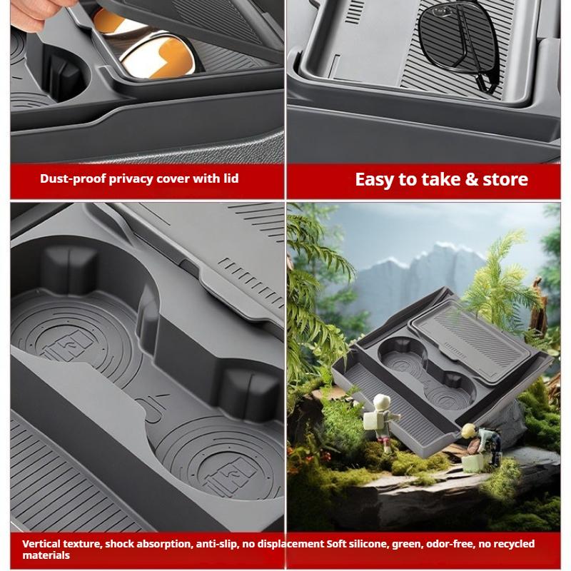 Fit For Jetour Traveller CDM Shanhai T2 2023-2026 Car Central Control Lower Silicone Storage Box Interior Modification Auto