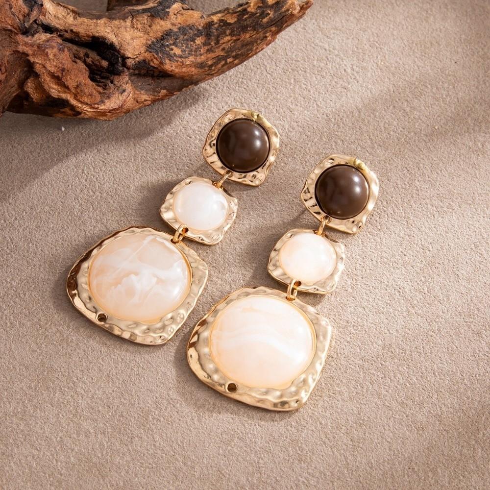 Three Layer Statement Dangle Earrings Round Shape Long Tassel Earrings Holiday Gifts