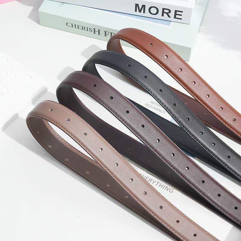 Women's Versatile Cowhide Leather Belt - Fashionable, Casual, and Decorative Waistband for Jeans