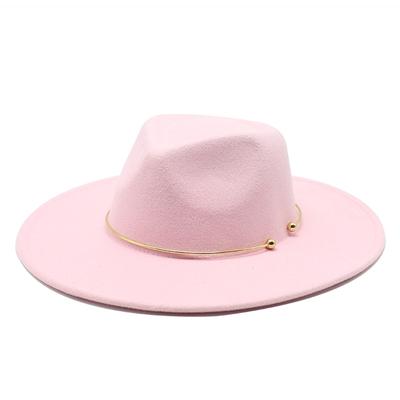 Wool Top Hat Casual Jazz Hat Tide Flat-Brimmed British Hat Men'S And Women'S Big-Edged Retro Felt Hat