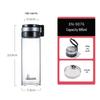Heenoor Portable Glass Water Bottle with Tea Infuser and Handle