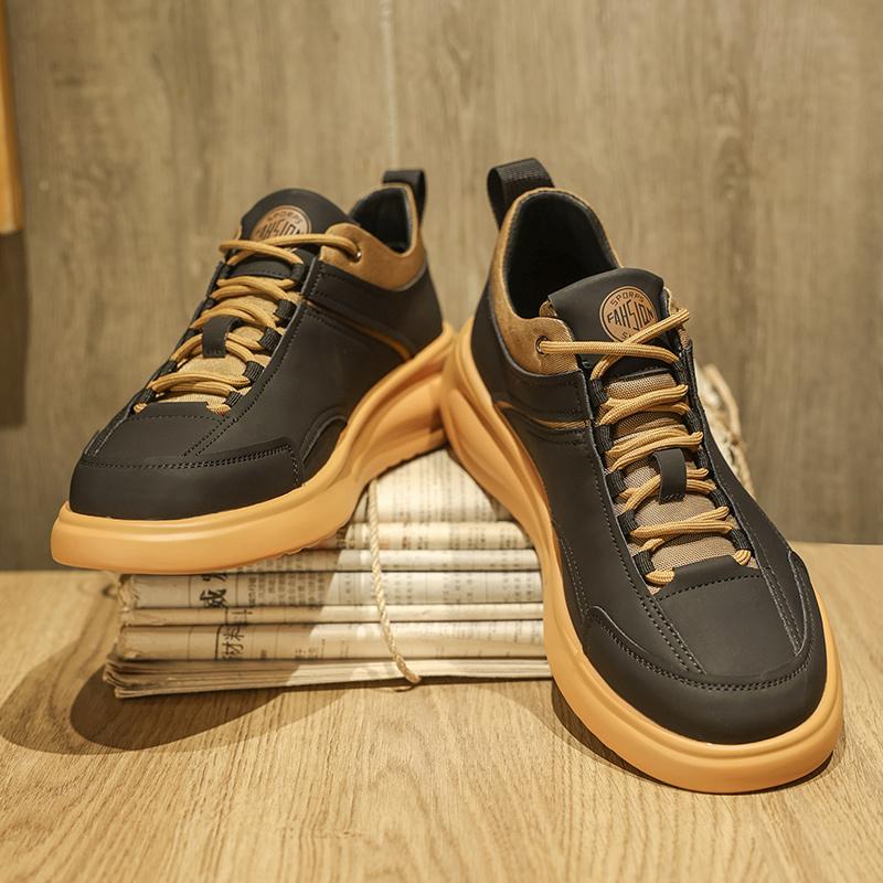 Genuine Leather Mens Sneakers Fashion Running Shoes Comfort Casual Shoes New Arrival Sports Footwear Versatile Treking Trainers