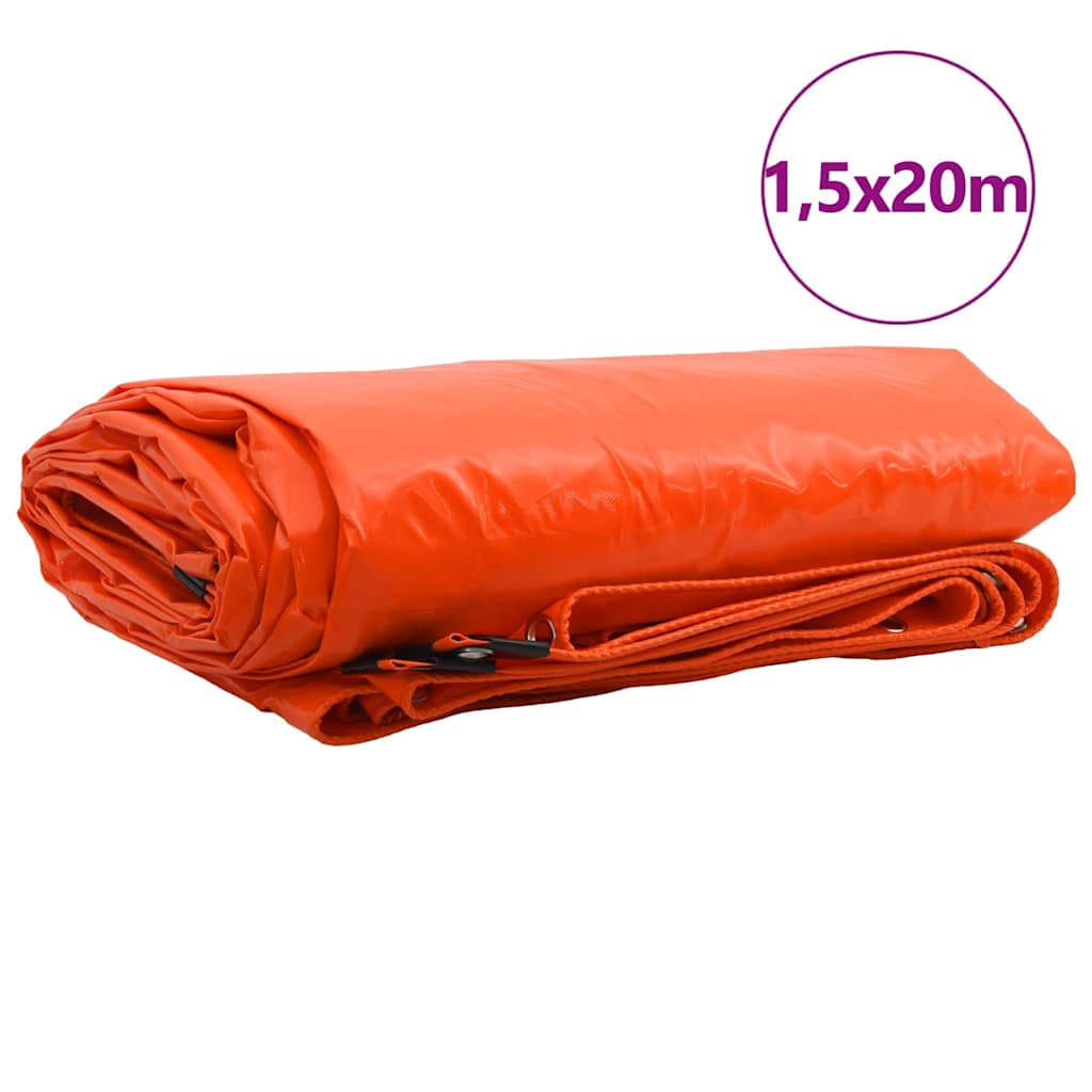 Plane 650g m² Orange 1.5 x 20 m Waterproof Canvas with PVC Coating
