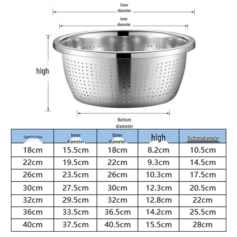 Yimede 304 Stainless Steel Multi-Purpose Kitchen Colander