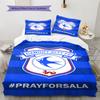 Cardiff City FC Pattern Bedding Set Quilt Cover Pillowcase Home Decor Gift (1 * Duvet Cover + 2 * Pillowcase, Without Core)