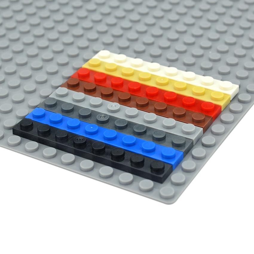 DIY Thin Figures Bricks 1x8 Dots Building Blocks 9 Colors Educational Creative Size Compatible With 3460 Toy For Children 50pcs