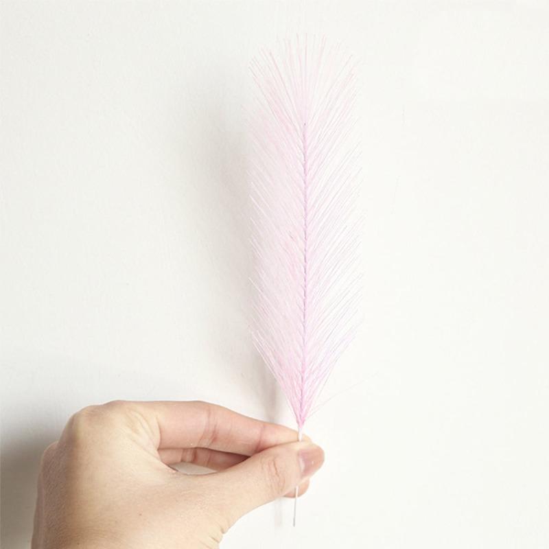 50 Pcs/Pack 20cm Artificial Reed Grass Plant Artificial Feather Phoenix Tail Grass DIY Fake Flower Materials Photography Props Home Wedding Decoration