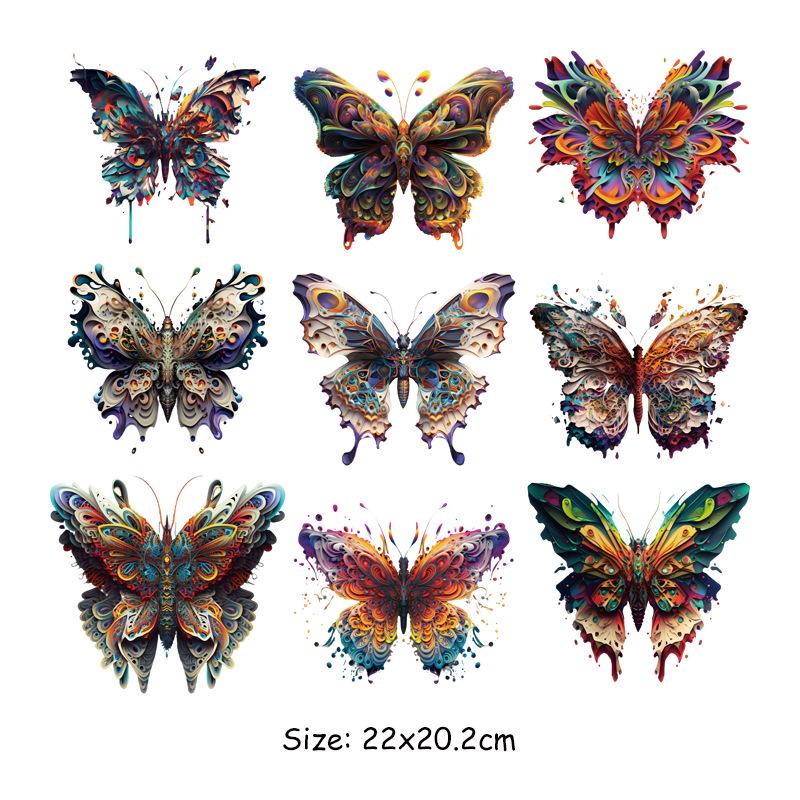 New Full-Page Flower & Butterfly Heat Transfer Sticker