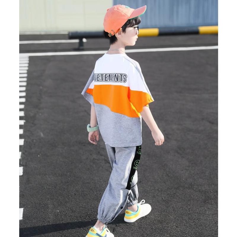 Boys Summer Clothes Set Thin Fabric Cool Short Sleeve Outfit Fashionable Kids Wear for Boys