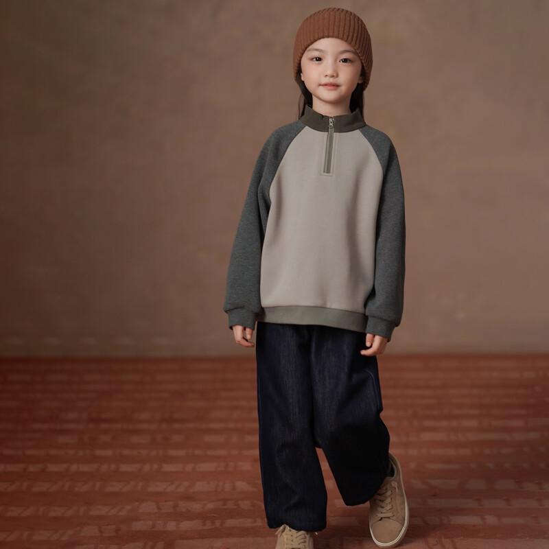 Hacikis Kids' Color Block Fleece-Lined Sweatshirt