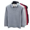 Men's Long Sleeve Polo Shirts Tees & Tops with Fleece Warm Winter Bottom Wear Casual Business T-shirts Hot Sale Autumn Clothing