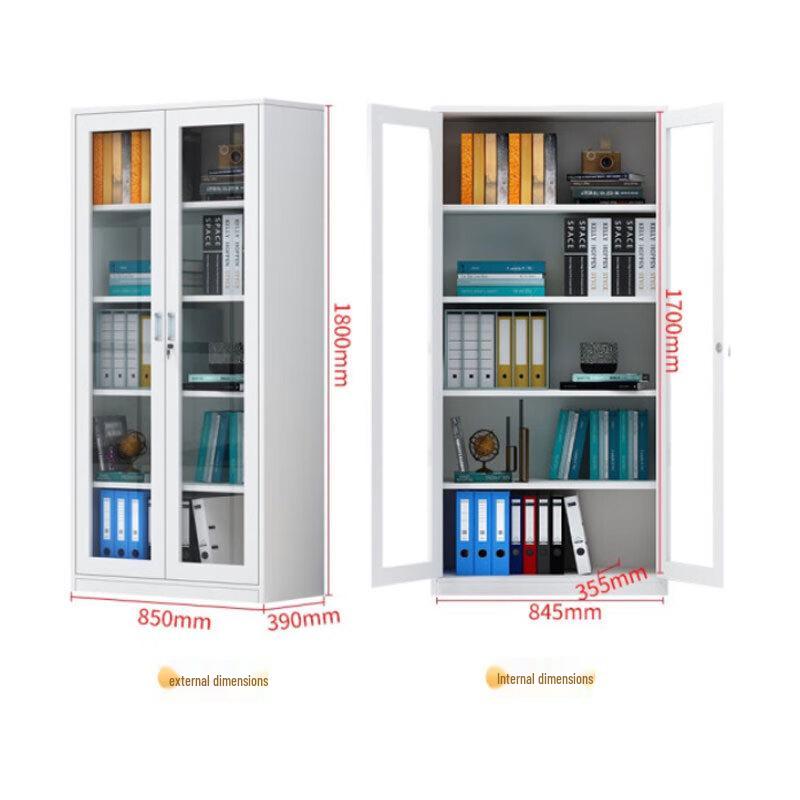 JingShi Full Glass Thickened Metal Office File Cabinet