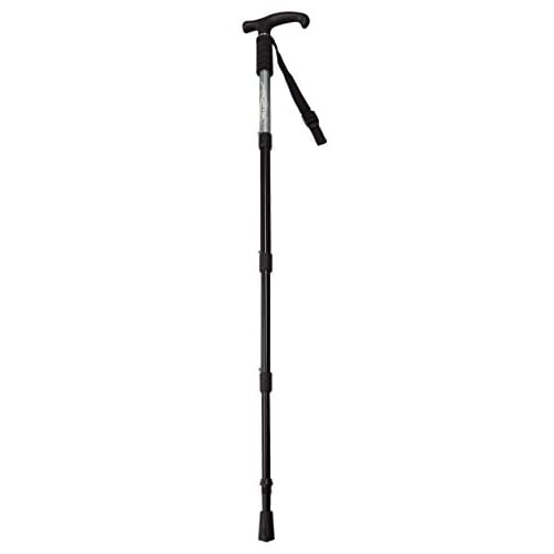 CAPTAIN STAG Mountain Climbing Trekking Stick T Grip Compact 4-stage Sliding Type [Lightweight 220g / Minimum 445mm / Aluminum Alloy] Silver FEEL BOSC