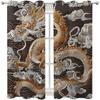 Traditional Chinese Dragon Blackout Curtains, Fantasy Cloud Golden Asian Grommet Thermal Insulated Curtains Window Drapes for Bedroom Living Room, 2