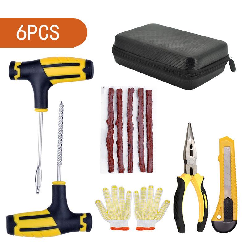 Kit di strumenti di riparazione per pneumatici sottovuoto per auto Striscia di riparazione per pneumatici per foratura bici automatica Strumento di riparazione rapida per colla Kit di riparazione per pneumatici a vuoto