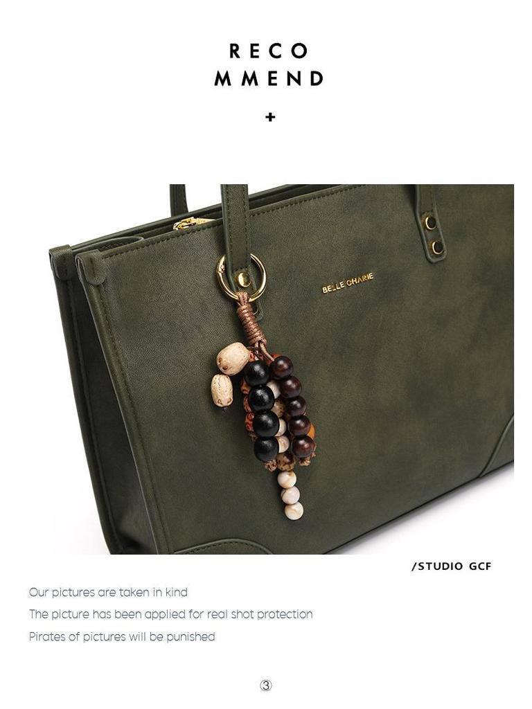 Women's Olive Green Retro Tote Bag - High-end Shoulder Bag for Autumn/Winter 2025