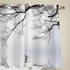 Chinese Style Tree Winter Bird Reflection Window Curtains for Living Room Kids Bedroom Valance Curtains Kitchen Window Drapes